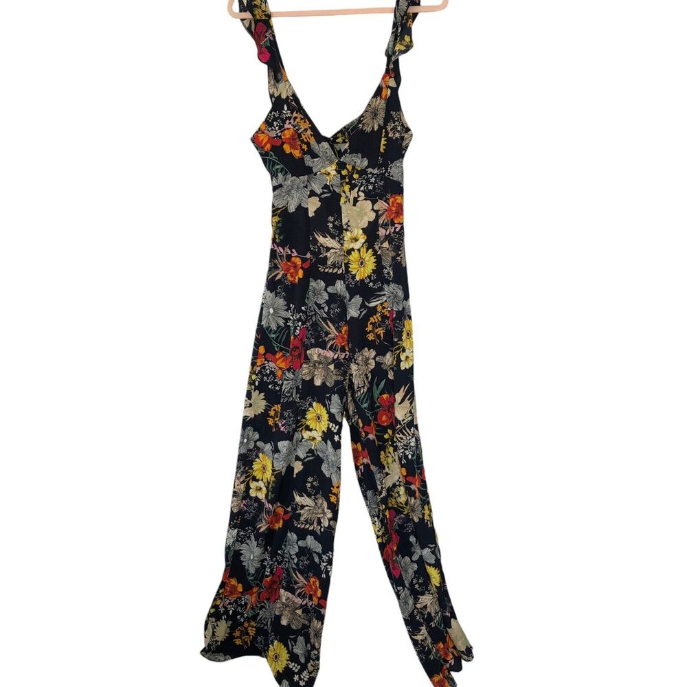 ENDLESS Summer Sexy Multi Floral Sleeveless‎ Wide Leg Jumpsuit Open Back Sz M